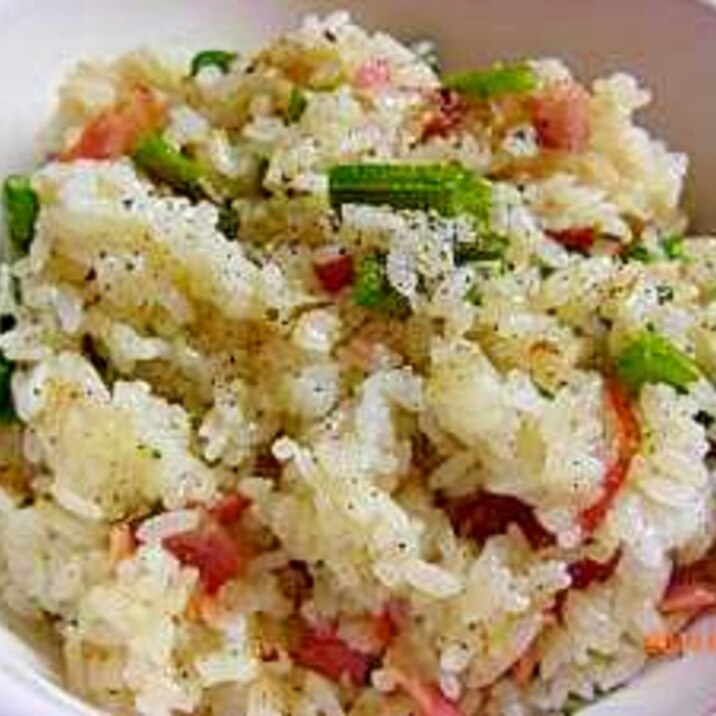 アスパラとベーコンのチャーハン レシピ 作り方 By タルピ 楽天レシピ アスパラとベーコンのチャーハン レシピ 作り方 By タルピ 楽天レシピ